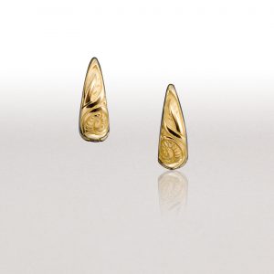 Small Gold LEAF Huggie Earrings