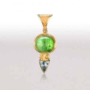 Tourmaline & Aquamarine MEDIUM BAIL Pendant