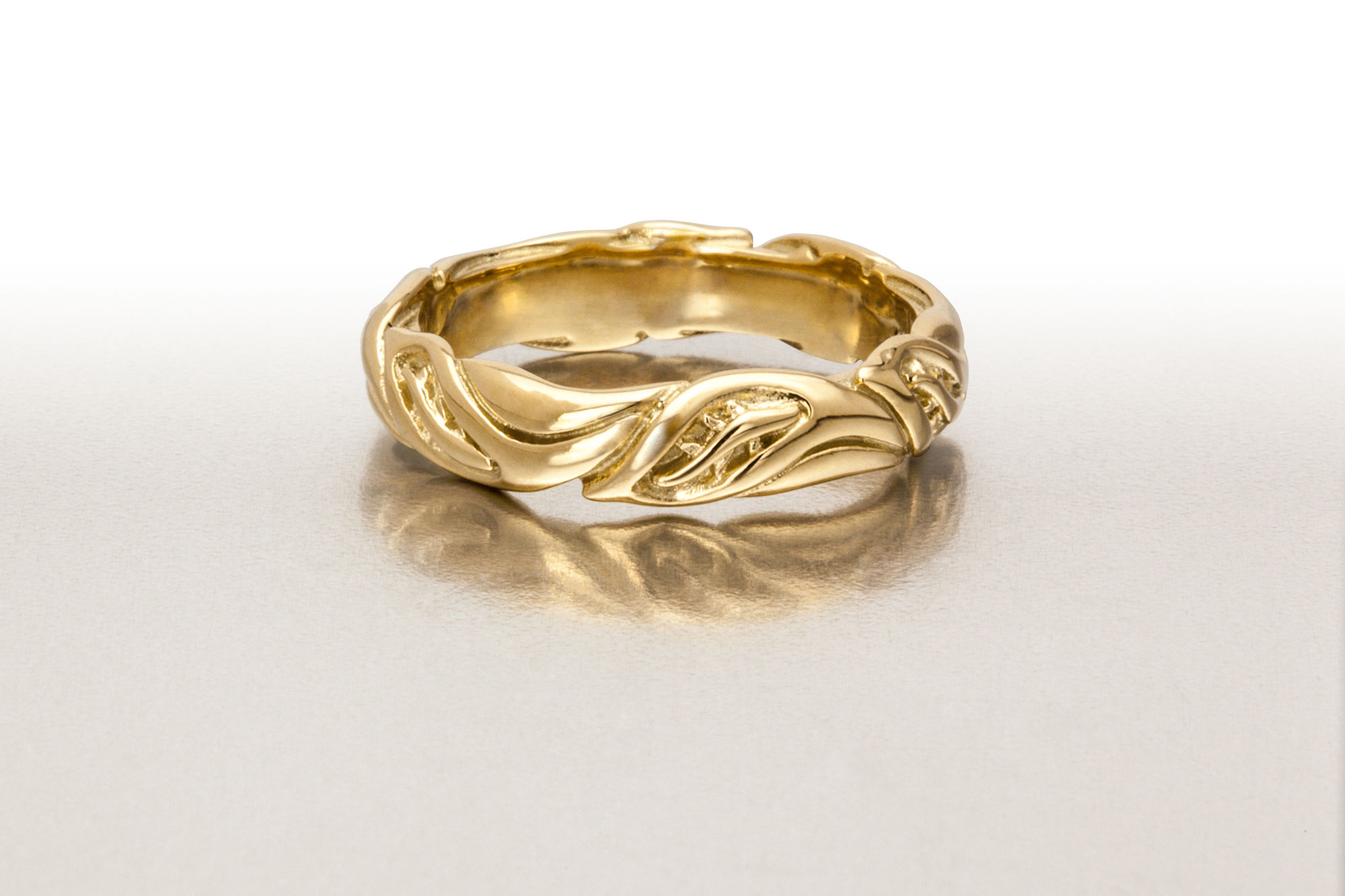 14K Rose Gold Diamond Leaf Ring (.20 ctw)