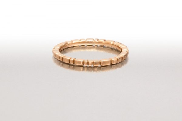 Skinny PAVERS Ring in Pink Gold